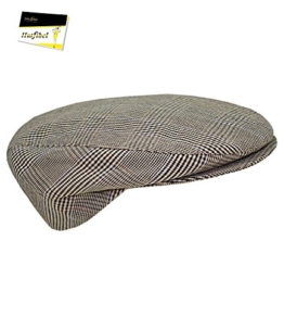 Fiebig Herrenflatcap Flatcap Schiebermütze Gatsby Sportcap Sportmütze Golfermütze Schirmmütze kariert für Männer (FI-41245-S16-HE1-82-58) in Braun, Größe 58 inkl. EveryHead-Hutfibel -