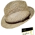 Fiebig Herrenstrohhut Strohhut Seegrashut Trilby Fedora Sonnenhut Sommerhut Urlaubshut Gärtnerhut mit Ziergürtel für Männer (FI-16538-S17-HE0-111-57) in Natur, Größe 57 inkl. EveryHead-Hutfibel -
