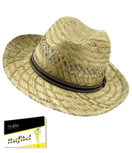 Fiebig Herrenstrohhut Strohhut Sommerhut Sonnenhut Urlaubshut Strandhut Modehut Gärtnerhut Hut mit Ziergürtel für Männer (FI-16542-S17-HE1-111-57) in Natur, Größe 57 inkl. EveryHead-Hutfibel -