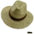 Fiebig Herrenstrohhut Strohhut Cowboyhut Sonnenhut Sommerhut Urlaubshut Herrenhut uni mit braunem Ripsband für Männer (FI-16429-S16-HE0-111-61) in Natur, Größe 61 inkl. EveryHead-Hutfibel -