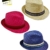 Fiebig Herrenstrohhut Strohhut Trilby Fedora Sommerhut Strandhut Sonnenhut Basthut Urlaubshut mit Ripsband für Männer (FI-595050-S16-HE0-10-59) in Pink, Größe 59 inkl. EveryHead-Hutfibel - 