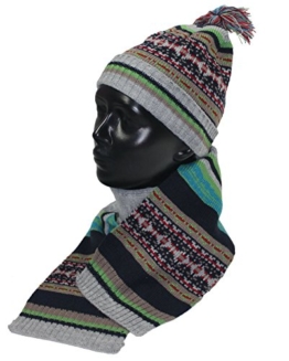 Fiebig Norweger Winterset Mütze Schal mit Norwegermuster (75706) Gr. 53/55 -