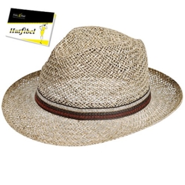 Fiebig Seegrashut Strandhut Sonnenhut unisex (FI-16497-111-57) natur, ca. 56-57 cm Kopfumfang - inkl. EveryHead-Hutfibel -