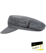 Fiebig Seglermütze Elbsegler Schiffermütze Denimcap Sportcap Sportmütze Sailor Jeanscap Jeansmütze Herrenmütze unisex (FI-40187-S16-HE1-29-60) in Anthrazit, Größe 60 inkl. EveryHead-Hutfibel -