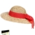Fiebig Strohhut Damenhut Damenstrohhut Hut Sommerhut Strandhut große runde Form mit farbigem Chiffonband (FI-69646-S16-DA0-8-57/58) in Rot, Größe 57/58 inkl. EveryHead-Hutfibel -