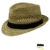 Fiebig Strohtrilby Strohhut Herrenstrohhut Herrenhut Sommerhut Sonnenhut Partyhut Trilbyform Männer unisex (FI-595048-S16-HE0-111-61) in Natur, Größe 61 inkl. EveryHead-Hutfibel -