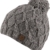 FINJA -Strick Mütze mit Innenfleece Unisex Strickmütze mit trendigen Muster und Bommel-handmade in Nepal-100% Wolle (hellgrau) -