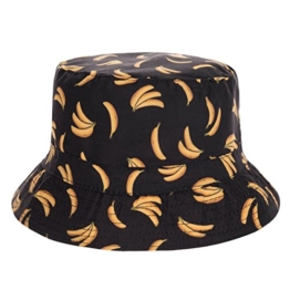 Fischerhut Bucket Hat Sonnenhut Print Hanf Black Banana -