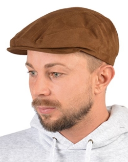 Flat Cap Leder Optik Herren : Herren Sportmütze Velourlederoptik -- Schirmmütze gefüttert Farbe: braun Gr: 57 -