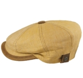 Flatcap von Bugatti aus Leinen mit Echtleder-Rand Beige 60 -