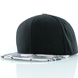 Flexfit Baseball Cap printed (6089) Camo Herren Snapback Cap Schwarz Grau -