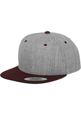 FLEXFIT - Classic 2-tone Snapback Cap (heather grey/maroon) -