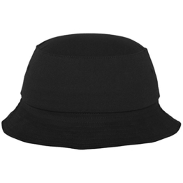 Flexfit Cotton Twill Bucket Hat - Unisex Anglerhut für Damen und Herren, einfarbig, mit patentiertem Flexfit Band, Farbe Schwarz, one size -