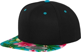 Flexfit Erwachsene Mütze Hawaiian Snapback, Blk/aqua, One size, 6089HW -