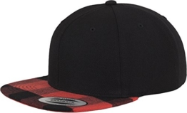 Flexfit Mütze Checked Flanell Peak Snapback, blk/red, One size, 6089FP-00044-0050 -