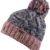 Frieda -Strick Mütze mit Innenfleece Damenmütze Strickmütze mit trendigen Muster und Bommel-handmade (navy/pink) -