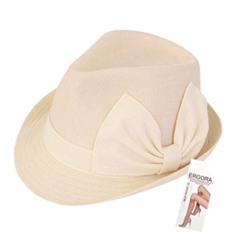 Galeja Damenhut Sommerhut eleganter Trilby Gr. 56/57 Schleife Elfenbein Partyhut Braut-Hut -