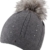 Helen Hat - Glamour Style - Trendige Strick Beanie mit Bommel aus Kunstfell für Damen - 2013/14, Strickmütze , Bommelmütze (grey) -