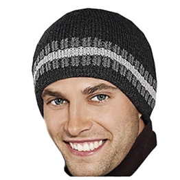 Herren Wintermütze, Beanie, XXL - 61-63 cm Kopfumfang, Skimütze, Strickmütze, Warme Wintermütze, in Dunkelgrau, R3/11 -