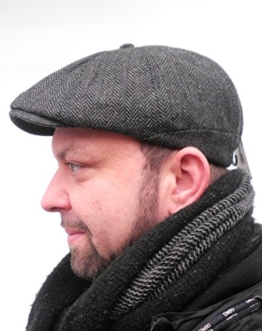 Herrenmütze Schiebermütze Schlägermütze im Stile der 30ger (Anthrazit) -