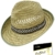 Herrenstrohhut Strohhut Erntehut Gärtnerhut Sommerhut Trilby Fedora Sonnenhut unisex mit Ripsband Muster für Männer (PT-7455-S17-HE0-111-60) in Natur, Größe 60 inkl. EveryHead-Hutfibel -