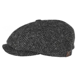 Herringbone Herrenmütze Wolle Kappe anthrazit Schiebermütze 6840502-331 (61=XL) -