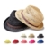 HITOP Damen Unisex Cooler luftiger Strohhut Hut Jazz Street Style Bogarthut Sonnenhut Strandhut Angströhre Sonnenhut Stroh Hut (khaki) - 