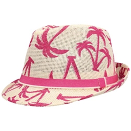 Honolulu Trilby Strohhut Strandhut Sommerhut Gartenhut Urlaubshut Hut Sonnenhut Strohtrilby Fedora Sommerhut Sonnenhut (S/55-56 - pink) -