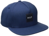 HUF Box Logo Canvas Snapback Cap Flat Brim Flatbrim Basecap Baseballcap Kappe Mütze Baumwollcap Cap Basecap (One Size - denim) -