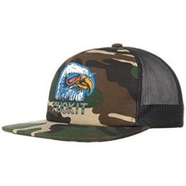 HUF Fuck It Camo Eagle Trucker Cap Basecap Baseballcap Truckercap Mesh Meshcap Kappe Käppi Flat Brim Cap Baseballcap (One Size - camouflage) -