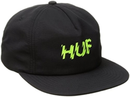 HUF Shock Snapback Cap Flat Brim Flatbrim Basecap Baseballcap Kappe Mütze Cap Basecap (One Size - schwarz) -