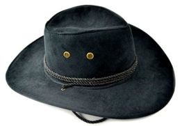 Hut Cowboyhut Westernhut Kunstleder Western (Schwarz) -