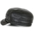 ililily Black Genuine Leather Braided Detail Military Flex Fit Flat Top Cap(cadet-601-1-M) - 