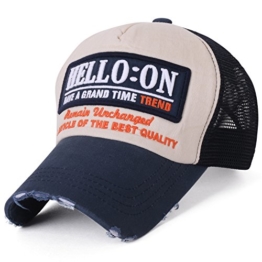 ililily HELLO:ON Logo Pre-curved Mesh Back Snapback Trucker Hat Baseball Cap (ballcap-1157-4) -
