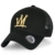 ililily Krone abgebildet im Logo Stickerei Solid Baumwolle Köper Netz Baseball Cap Dad Hut , Black -