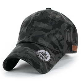 ililily Tarnkleidung (Camouflage) leicht Matt künstliches Leder klassischer Stil Kettverschnuss Schlaufe Baseball Cap , Grey -