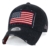 ililily USA Flagge Flicken Denim Baumwolle klassischer Stil abgenutztes Aussehen Baseball Cap Trucker Cap Hut , Black Denim -