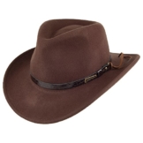 Indiana Jones Outback Cowboyhut aus Wollfil - Braun - S -