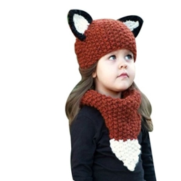 iPretty Baby Wintermütze Strickmütze Jungen Mädchen Norwegermütze Kinder Schneemütze Bommelmütze -