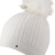 IVANA - HAT leichte Strickmütze mit farbig abgesetzter Pom Pom einfarbige Strickmütze Mütze Wintermütze Bommelmütze , Pom Pom (weiß) -