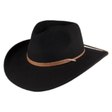 Jaxon & James Outback Cowboyhut aus Wollfilz mit Kinnband - Schwarz - L -
