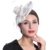 June's Young Damen Fascinator Brauthut Traumhafter Kopfschmuck Mit Feder Damenhut für Hochzeit Kirche Tee Haarschmuck (Weiß) -