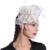 June's Young Damen Fascinator Brauthut Traumhafter Kopfschmuck Mit Feder Damenhut für Hochzeit Kirche Tee Haarschmuck (Weiß) - 