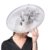 June's Young Damen Fascinator Brauthut Traumhafter Sonnenhut Mit Feder Damenhut für Hochzeit Kirche Tee (Grau) - 