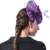 June's Young Damen Fascinator Brauthut Haarschmuck Mit Feder Kopfschmuck Kopfbedeckung Für Hochzeit Karneval Anlasshut Hochzeitshut (Violett) - 