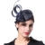 June's Young Damen Fascinator Brauthut Haarschmuck Mit Feder Kopfschmuck Für Braut Hochzeit Kopfbedeckung (Schwarz) - 