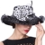 June'Young Damen-Huete Festlicher Sonnenhut mit Blumen Feder Polka Dots Hut Sommerhut aus Hanf Damenhut fuer Reise Karneval Tea - 