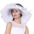 June'Young Damen-Huete Organzahut Derby Hut Sinamayhut Sommerhut mit Blumen Feder Lace Sonnenhut Damenhut fuer Kirche Hochzeit -