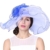 June'Young Damen-Huete Sommer Hut Sonennhut Organza Hut Eleganter Hut mit Schleife Feder breite Krempe Hut fuer Kirche Hochzeit Party Karneval -