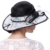 June'Young Damen-Huete Sonnenhut mit Schleife Feder Derby Hut Chinesiche Malerei Muster Sommerhut aus Hanf Sinamayhut fuer Hochzeit Reise Kirche - 